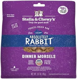 Stella & Chewy’s Freeze-Dried Raw Cat Dinner Morsels – Grain Free, Protein Rich Cat & Kitten Food – Absolutely Rabbit Recipe – 3.5 oz Bag