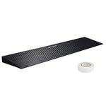 VEVOR 1.2" Rise Cuttable Threshold Ramp for Sweeping Robot, 35.4" Wide Natural Rubber Wheelchair Ramp, Non-Slip Solid Rubber Ramp with Double-Sided Tape for Doorways, Driveways, Bathroom, Smooth Tile