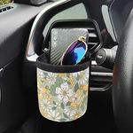 HUISEFOR Car Universal Air Vent Storage Box with Cute Flower Decorations, Womens Stylish Car Interior Accessories Phone Holder Pouch Pen Card Organizer