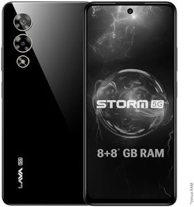 Lava Storm 5G (Thunder Black, 8GB RAM, 128GB ROM) | Powerful MediaTek Dimensity 6080 Processor | 50MP Ultrawide Rear+16MP Front Camera |No Bloatware | Segment's Most Affordable 5G Smartphone on Amazon