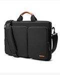 tomtoc Original 360° Protective Laptop Shoulder Bag Compatible with 17" - 17.3" Dell HP Acer Asus Lenovo Notebook, Water Resistant Travel Briefcase Bag, Black