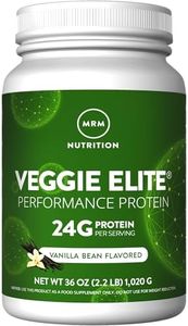 MRM Nutrition Veggie Elite Performance Protein | Vanilla Bean Flavored| Plant-Based Protein| Easy to Digest | with BCAAs| Vegan + Gluten-Free | Clinically Tested| Digestive enzymes | 30 Servings