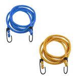 Sunshine Enterprise 2 PCS High Strength Stretchable Elastic Rope/Bungee Cord for Hanging Clothes, Nylon Luggage Tying Rope (Assorted Colour, 4Ft) (2)