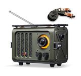 Muzen Wild Radiooo Portable Bluetooth Speaker, FM Radio Speaker with Portable Shoulder Strap, Vintage Rugged Wireless Speaker, Metal Outer Case, Loud Stereo Sound, for Home Outdoor Travel Camping