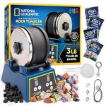 NATIONAL GEOGRAPHIC Rock Tumbler Kit - 1.36 kg Extra Large Capacity Barrel with 3-Speed Motor & 9-Day Timer, Includes Rocks for Tumbling & Rock Polisher Grit, Rock Tumbler Kit for Adults and Kids