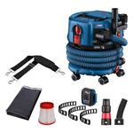 Bosch Professional 18V System Cordless Dust Extractor Gas 18V-12 MC (M-Class dust Protection, HEPA Filter, incl. GCT 30-42, 3X Flexible Rubber Band, Multiple Accessories, Without Battery/Charger)