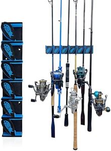 ReelFin Vertical Wall-Mounted Fishing Rod Holder, Fishing Rod Rack Up to 6 Rods or Combos Fixed Stand for Garage, Fits Most of Diameter 3-19mm