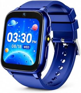 Goodatech 1.69'' Kids Smart Watch 4-12 Years Boys Girls, 26 Puzzle Games,HD Camera,Video Music Player,Pedometer,Flashlight,Alarm Clock,Learn Card,Audio Book,Smartwatch for Children Gifts (Blue)