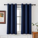 Pickluc Navy Blackout Curtain for Bedroom, Light Blocking Drapes with Grommet, Thermal Insulated, Noise Reduction, 42 Inches Wide x 54 Inches Long, 2 Panels