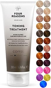 Four Reasons Color Mask - Coffee - (27 Colors) Toning Treatment, Color Depositing Conditioner, Tone & Enhance Color-Treated Hair - Semi Permanent Hair Dye, Vegan and Cruelty-Free, 6.76 fl oz