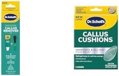 Dr. Scholl's Callus Remover Gel Kit with Fast Acting Formula, Exfoliating Foot File, and 5 Count Cushions for Callus Pain Relief Protection