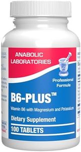 Calcium Magnesium B6 Supplement - Clinically Formulated Vitamin B6 50mg Complex for Energy Metabolism Krebs Cycle Heart Bone and Nerve Support with B1 B2 Niacin and Potassium (100 Servings)