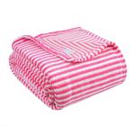 BSB HOME® Premium Jacquard Plush Single Blanket | 300 GSM Lightweight Cozy Soft for Bed, Sofa, Couch, Travel & Camping| 150x220 cm or 60X86 inches|Pink & White