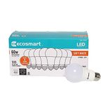 EcoSmart 9.5 Watt (60W Equivalent) Soft White A19 Non-Dimmable LED Light Bulb 1 Box (8 Bulbs Total)