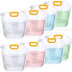 8 Pcs 1.3 Gallon Collapsible Water Storage Bag Water Container Bag Emergency Jug Clear Plastic Storage Pouch Freezable Water Carrier Tank Foldable Bottle for Outdoor Sport Camping Hiking Backpack