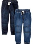 Simple Joys by Carter's Boys' 2-Pack Pull Pant, Denim/Dark Denim, 4T