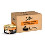 Sheba Deluxe Wet Cat Food, Succulent Chicken Breast in Gravy, 85g (Pack of 24), High-Moisture Gravy Cat Food for Healthy Hydration