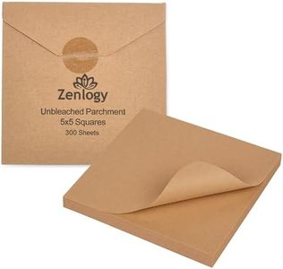 Zenlogy 5x5 Small Parchment Squares (300 sheets) - Unbleached, Non-stick, Pre-cut Parchment Paper- Ideal for Candy Wrappers, Liner Paper, Freezing and Storing, Separating, and Diamond Painting