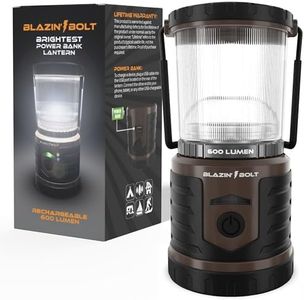 Blazin Bolt Rugged USB Rechargeable Lantern | 600 Lumen | 500 Hours of Light | Giant 12000mAh Power Bank | 6 Modes | Camping, Emergency, Power Outage, Storm, Blizzard, Hurricane Survival