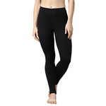 Enamor Women's Thermal Legging with Sweat Wicking and Antimicrobial Finish Slim Bottom (TH03_Black_XL)