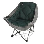 LANMOUNTAIN Oversized Folding Camping Chairs,Portable Heavy Duty Outdoor Padded Lawn Chair w/Cup Holder Perfect for Adults Picnic,Parties,Picnics,and Beach Trips,Grey