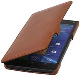 StilGut Book Type with Clip, Genuine Leather Case, Cover for Microsoft Lumia 950 XL / 950 XL Dual SIM, Cognac Brown