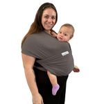 BABY BLISS Bamboo Carrier Wrap For Infants And Newborn Babies-Supportive Hands-Free Front Baby Wrap-Breathable, Soft, Comfortable Support For Babies 5 To 35 Lbs.,Grey