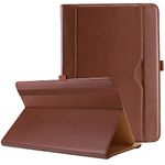 ProCase Universal Case for 9-10.1 inch Tablet, Stand Folio Universal Tablet Case Protective Cover for 9" 10" Touchscreen Tablet, with Adjustable Fixing Band and Multiple Viewing Angles -Brown