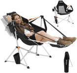 KingCamp Hammock Camping Chair with Footrest, Swinging Camping Chair Portable Folding Camp Chairs for Adults 400lbs Heavy Duty Rocker with Cup Holder Pillow for Outdoor Beach Patio Sport Lawn