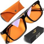 Amber Blue Light Blocking Glasses for Sleep - Computer Glasses - Orange Blue Light Glasses - Amber Glasses to Block Blue Light - Sleep Glasses Blue Light Blocking - Amber Blue Blockers for Men & Women