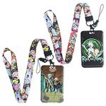 RHYII-Rick and Morty Lanyard Rick and Morty Lanyard with Card Holder Rick and Morty Neck Strap Lanyard Waterproof Badge Holder for ID Card Keys Tickets Office Supplies Party Supplies for Teens Girls