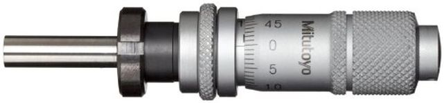 Mitutoyo 148-103 Micrometer Head, 0-13mm Range, 0.01mm Graduation, -0.002mm Accuracy, Plain Thimble, Clamp Nut, Flat Face