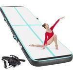 Inflatable Gymnastics Air Tumbling Track Mat Length 10ft Thickness 4 inches Tumble Track Floor Mat with Electric Air Pump for Home Use Training Cheerleading Yoga Water Gym Park