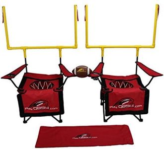 QB54 - The Ultimate Football Yard Game Set, Outdoor Football Toss for Tailgating, Backyard, Beach, Park, Tournaments, Sports Training, Score Touchdowns, Kick Field Goals (Red Game Set)