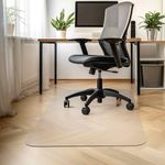 Office Chair Mat for Hard Floors, 3.2mm Thick Desk Floor Mat for Hardwood Floors, Heavy Duty Polycarbonate Floor Protector, Easy Glide and Flat Without Curling (47" X 30")