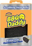 Scrub Daddy Replacement Grill Brush Head BBQ Daddy - Steam Clean with Steel Scrubber and Stainless Steel Scraper- No Bristles- Contains Scour Daddy Steel Replacement Head, 1ct, Black