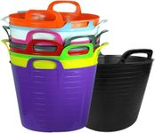 40L 40 Litre Large Robust Flexi Tubs - Set of 3 - Mixed Assorted Colours Randomly Picked - Multi Purpose Flexible Rubber Storage Container Buckets (3)