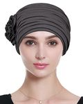 Alnorm Head Wraps and Scarves for Chemo Bald Heads Elegant Hats Dark Grey