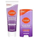 Lume Whole Body Deodorant - Invisible Cream and Solid - 72 Hour Odor Control - Aluminum Free, Baking Soda Free, Skin Safe - 3.0 Ounce Cream and 2.6 Ounce Solid Bundle (Lavender Sage)