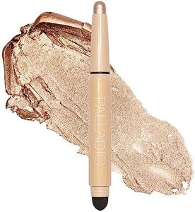 Palladio Waterproof Eyeshadow Stick with Blending Sponge, Long Lasting & Effortless Application, Smudge Free & Crease Proof Formula, Matte & Shimmer Shades, Buildable Eye Shadow (Champagne Shimmer)