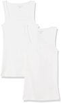 Amazon Essentials Women's Slim Fit Square Neck Tank, Pack of 2, White, Medium