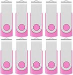 Enfain USB 2.0 Pink Flash Drives 4GB 10 Pack Small Capacity Thumb Drives Bulk Memory Stick Jump Drive Pen Drives, with 12 White Labels for Hand Marking