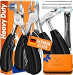 Heavy Duty Toenail Clippers Set for Seniors Thick Toenails, 7-in-1 Nail Clippers with Catcher, Professional Long Handle Ingrown Toenail Clippers for Men, Fingernail Manicure Pedicure Kit