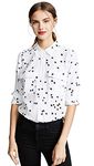 Equipment Women's Sandwashed Crepe De Chine Silk Slim Signature Blouse, Bright White, Extra Small
