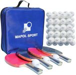 MAPOL Ping Pong Paddles Set of 4, 4-Player Table Tennis Kit: 4 Paddles, Plus 100 Counts 3-Star Practice White Ping Pong Balls for Indoor/Outdoor Play (ping Pong Paddles Set with 100 White Balls)