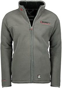 Geographical Norway UBOLT Men - Hombre Manga Larga Lana Polar - Chaqueta Caliente Resistente Fleece - Bolsillo Cuello Cremallera - Ideal Actividades Aire Libre Invierno Gris XXL