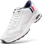 UOFEIY Men's Golf Shoes Spikeless Professional Air Cushion Golf Shoes Casual Walking Travel Breathable Sneakers White&Blue 13