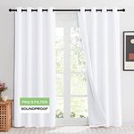 KGORGE Soundproof & Dust Particle Filtering Curtains 100% Blackout Window Cover Thermal Insulating Energy Smart Curtains for Living Room Bedroom Baby Nursery, W 52 x L 108 inches, White, 1 Pair