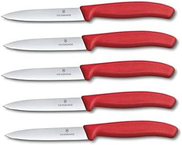 Victorinox Juego de 5 cuchillos para verduras Swiss Classic, rojo, 10 cm sin borde dentado, cuchillo de tomate
