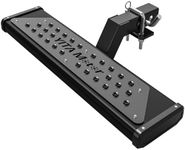 YITAMOTOR Aluminum Hitch Steps with 2" Receiver Bumper Guard Protector for Truck/Car/SUV Vehicles Upgraded Silver Non-Slip Textured Step Bar with Hitch Pin, Black Finish, 6.5" Wide